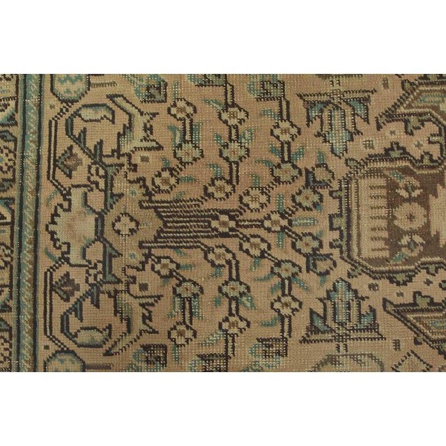 Tabriz Rug 9’8” X 12’9” Pink Wool Vintage Distressed Hand-Knotted Carpet For Sale - Image 10 of 15