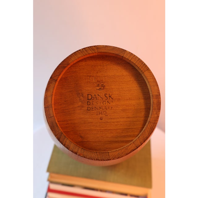 Vintage Dansk Teak Ice Bucket - Jens Quistgaard - Original Orange Liner For Sale - Image 10 of 14