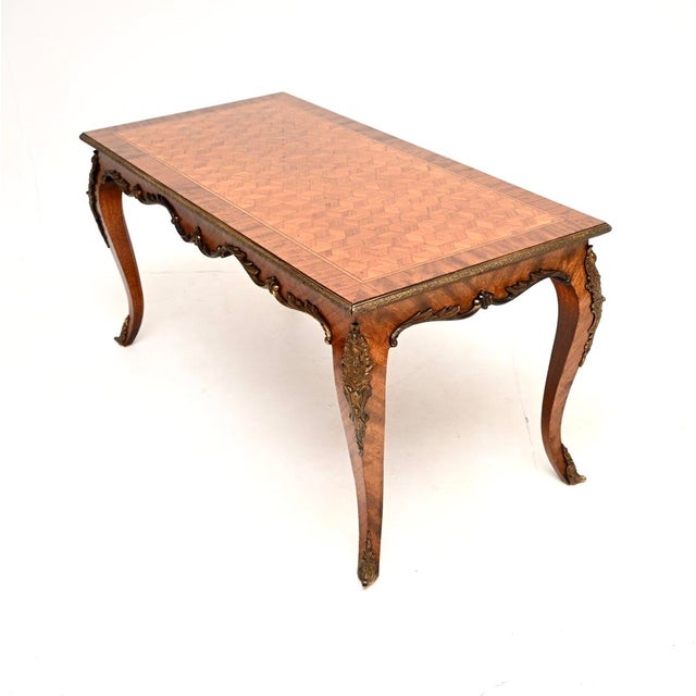 Antique French Inlaid Coffee Table, 1920 For Sale - Image 4 of 11