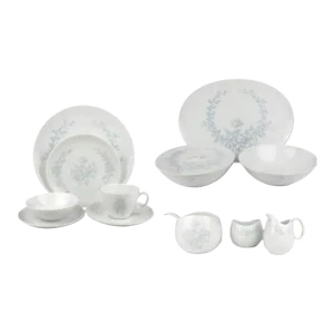 Vintage 1960s Raymond Loewy for Rosenthal Continental Rose Damask Dinnerware Set - 76 Pieces