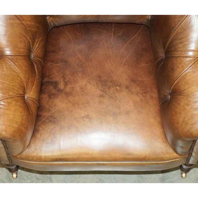 Brown Leather Chesterfield Armchair from George Smith For Sale - Image 14 of 18