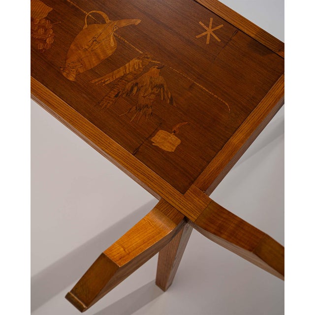 Mid-Century Italian Dining Table with Wood Inlay, 1950 For Sale - Image 10 of 15