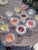 Vintage Hand Painted Tulip Glass Shrimp Cocktail Set For Sale - Image 10 of 11