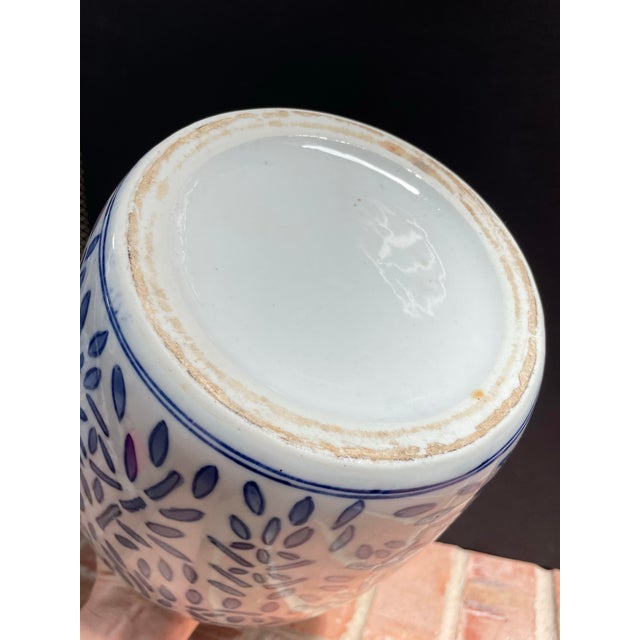 Cornflower Blue Chinese Blue & White Double Happiness Porcelain Ginger Jar / Vase For Sale - Image 8 of 9
