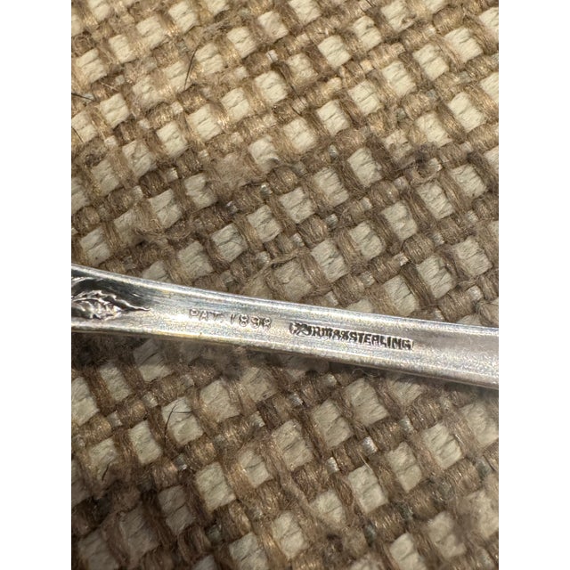 Late 18th Century Antique Wallace “Rose Point” Sterling Silver Sauce Ladle. “M” Monogram For Sale - Image 5 of 5