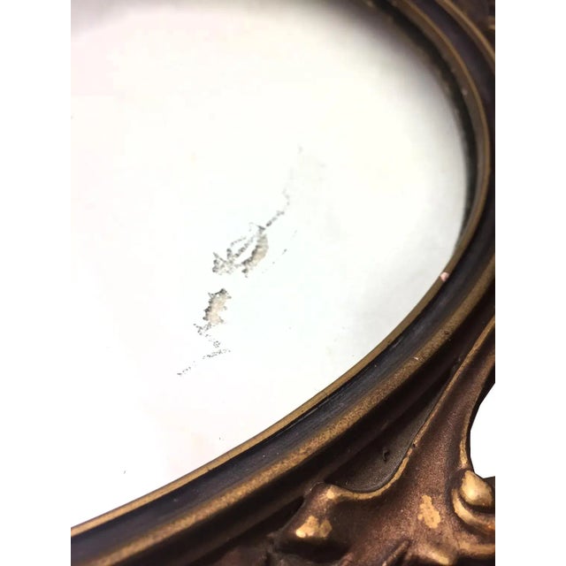 1940s Rococo Hand Carved Wooden Mirror For Sale - Image 4 of 5