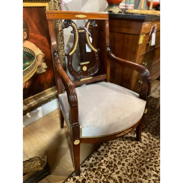 Traditional Pair of 19th Century Mahogany French Regence Library Chairs For Sale - Image 3 of 7
