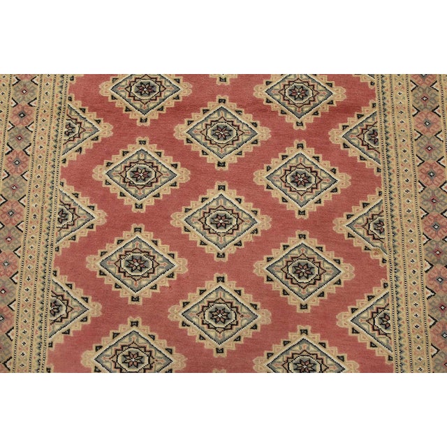 2020s Bokhara Jaldar Rug 4’2” X 6’7” Pink Wool Tribal Hand-Knotted Oriental Carpet For Sale - Image 5 of 12