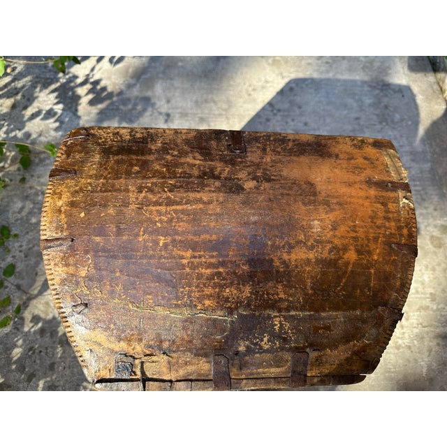 Large Antique Japanese Primitive Wooden Rice Grain Box For Sale - Image 10 of 10