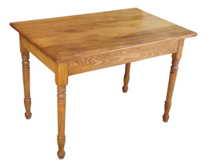 Vintage American Country Farmhouse Pine Library Table Desk Dining Breakfast Table