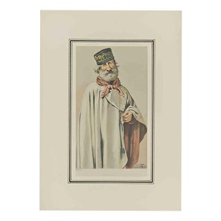 Vincent Brooks, Revolution (Portrait of G. Garibaldi), Lithograph, 1878 For Sale