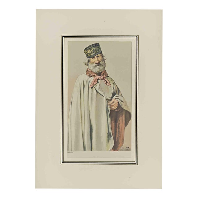 Vincent Brooks, Revolution (Portrait of G. Garibaldi), Lithograph, 1878 For Sale