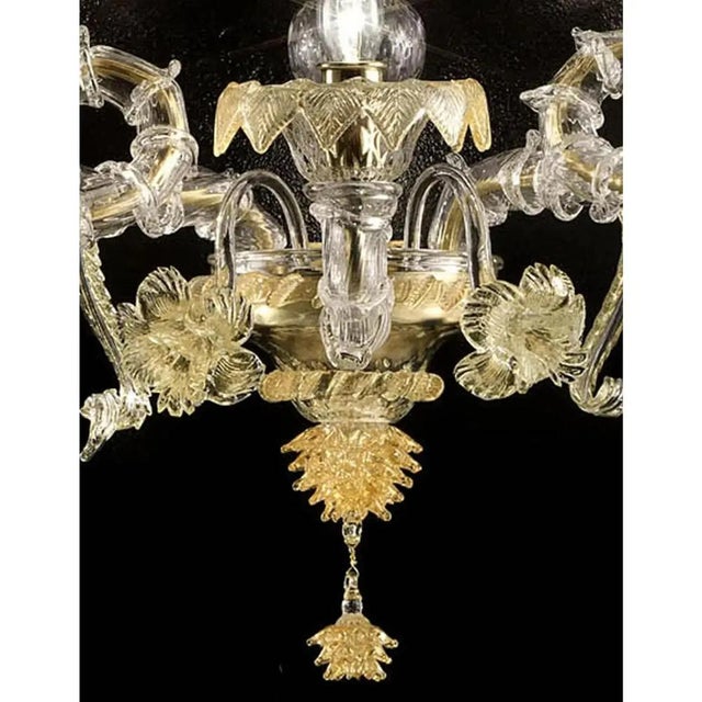 Contemporary Venetian Ca Rezzonico Murano Glass Wall Sconce with Gold Leaf and Flowers by Simoeng for Simoeng For Sale - Image 3 of 7