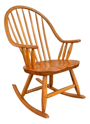 1970s American Mid-Century Craftsman Continuous Bow Rocking Chair