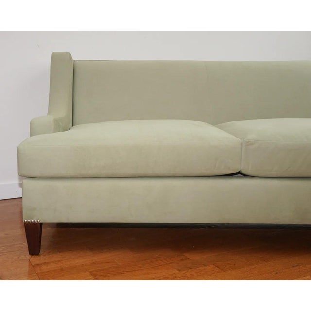 he Maxfield sofa is from the MC HOME Custom Collection. Shown here in a lichen-colored ultra-suede, the sofa is custom...