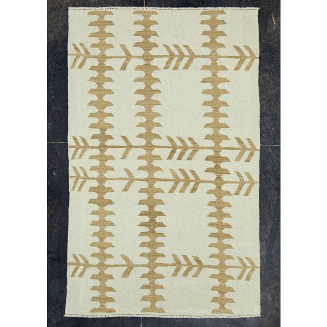 Ivory Turkish Kilim Oriental Handmade Flatweave 3' x 4'9" #18163 For Sale - Image 8 of 8