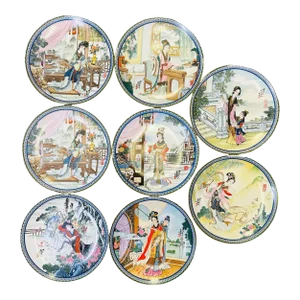 Vintage Chinese Imperial Jingdezhen Porcelain Plates a Collection of 8