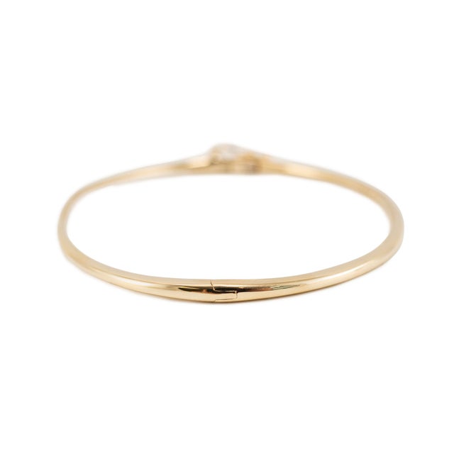 Bony Levy 14k Yellow Gold Thin Hinged Bangle Bracelet For Sale - Image 4 of 8
