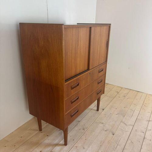 Tall teak sideboard, Denmark 1960