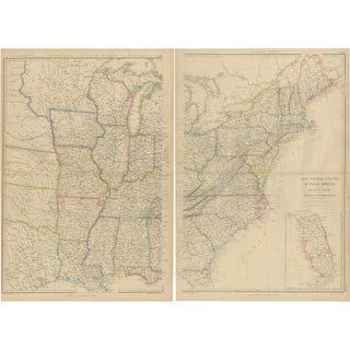 Antique Maps of the United States by W. G. Blackie, 1859, Set of 2 For Sale