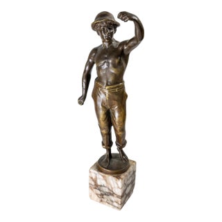 19th Century French Bronze of a Miner by Raphael Hubert For Sale