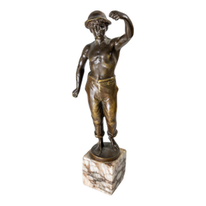 19th Century French Bronze of a Miner by Raphael Hubert