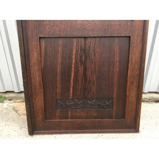 Brown Antique Oak Wardrobe Door For Sale - Image 8 of 18