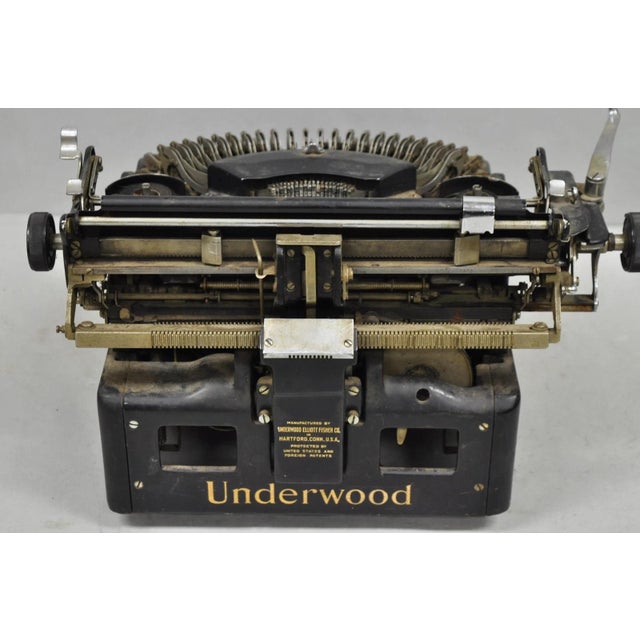 Antique 1930s Underwood Noiseless Standard Mechanical Typewriter Office Decor For Sale - Image 11 of 15