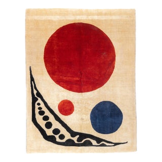 Mid 20th Century French Artistic Wool Rug Inspired by Calder 4'10'' X 6'6'' For Sale