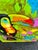 Bring an energetic burst of the rainforest indoors with this striking original acrylic painting. Imbued with a lively,...