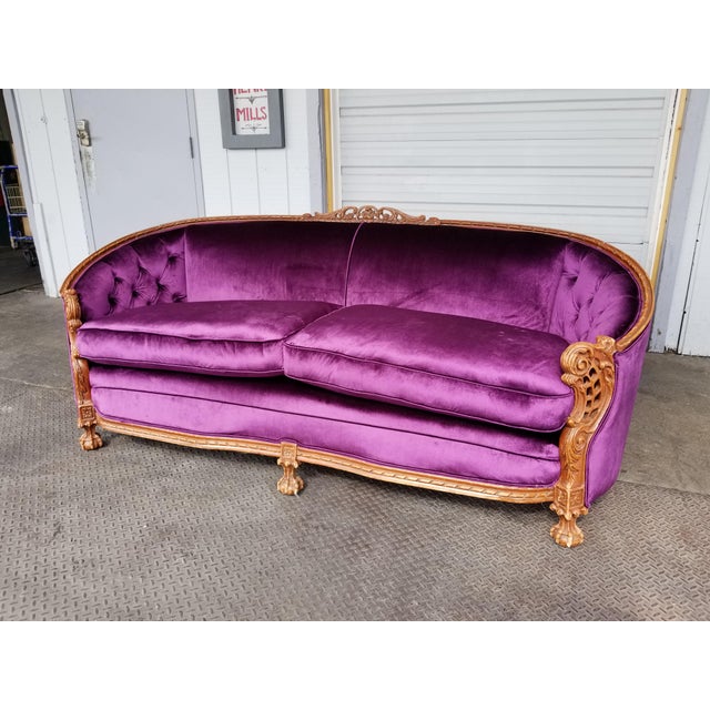 Custom Antique Purple Velvet Sofa Chairish