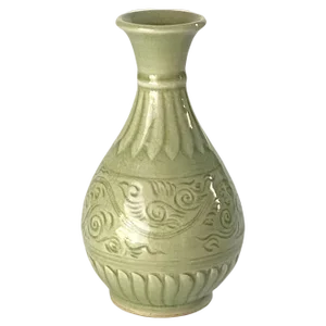 Mid-20th Century Green Ceramic Celadon Vase, China