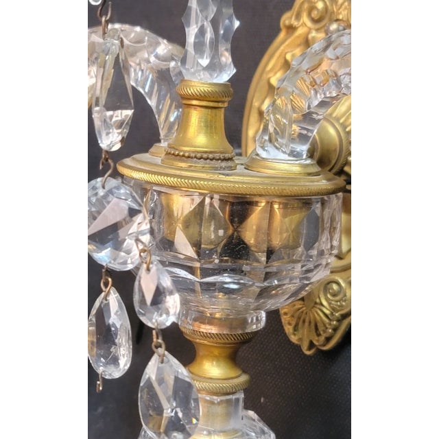 18thc British George III Museum Quality Cut Glass / Ormolu Wall Sconces - Set of 3 For Sale In Miami - Image 6 of 18
