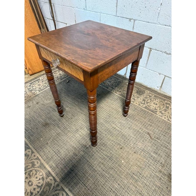 American Antique Federal Style 1 Drawer Side Table For Sale - Image 3 of 13