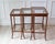 Mid 20th Century Set of Three Mahogany Nesting Tables with Glass Tops, France, Mid-20th Century For Sale - Image 5 of 17