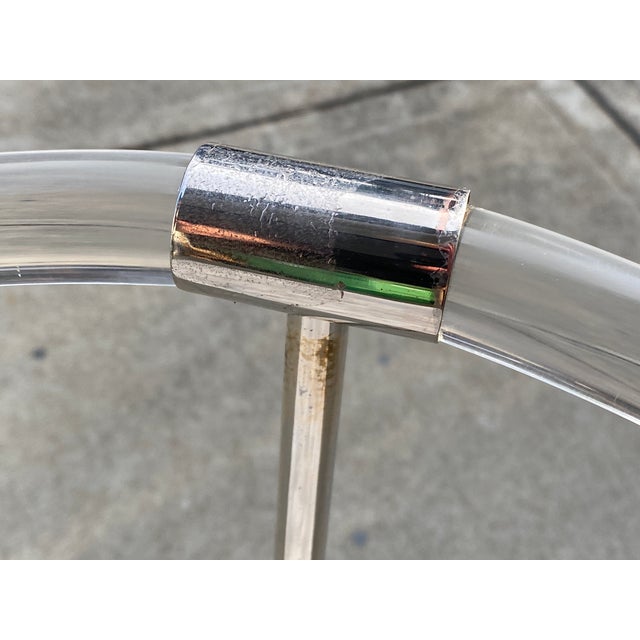 Charles Hollis Jones Lucite and Metal Vanity Stool For Sale - Image 11 of 12