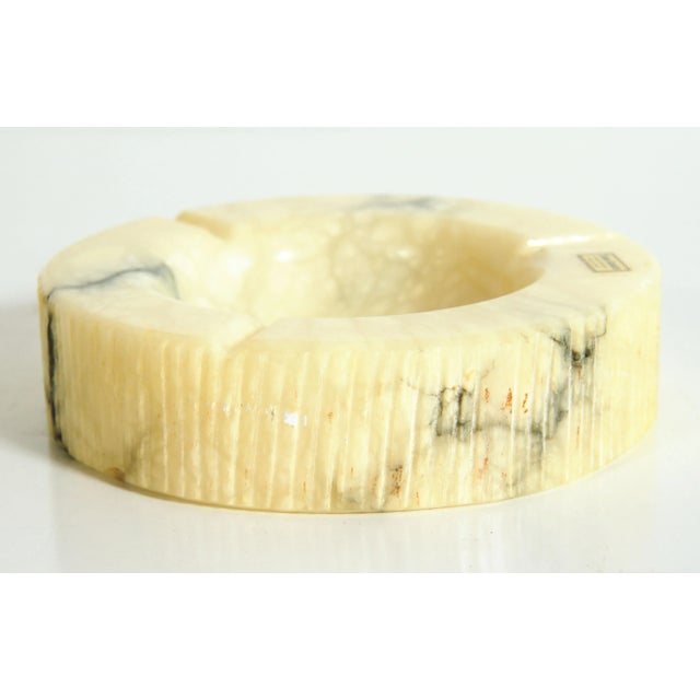 Fabulous vintage mid century c.1950's/60's Italian carved alabaster ashtray! It measures 7 1/4" in diameter and 2" tall,...