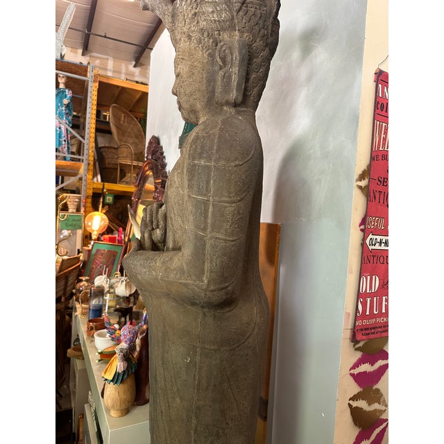 Vintage Oversized Standing Buddha Statue For Sale - Image 9 of 10