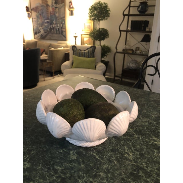 This fabulous Italian Majolica Blanc de Chine Clam Sea Shell Bowl is a versatile option for your home — whether you fill...