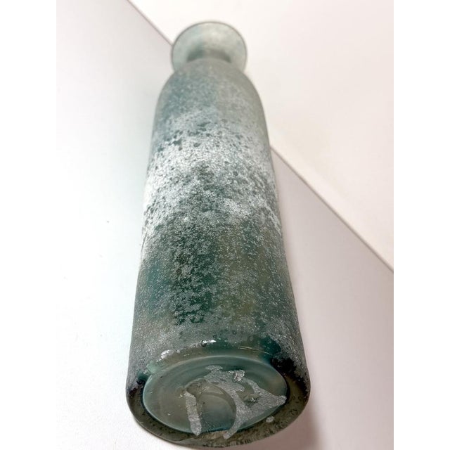 Teal Scavo Glass Bottle Vase attributed to Gino Cenedese, Italy, 1970s For Sale - Image 10 of 15
