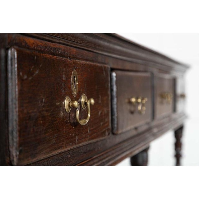 Large English Oak Potboard Dresser Base, 1780s For Sale - Image 11 of 16