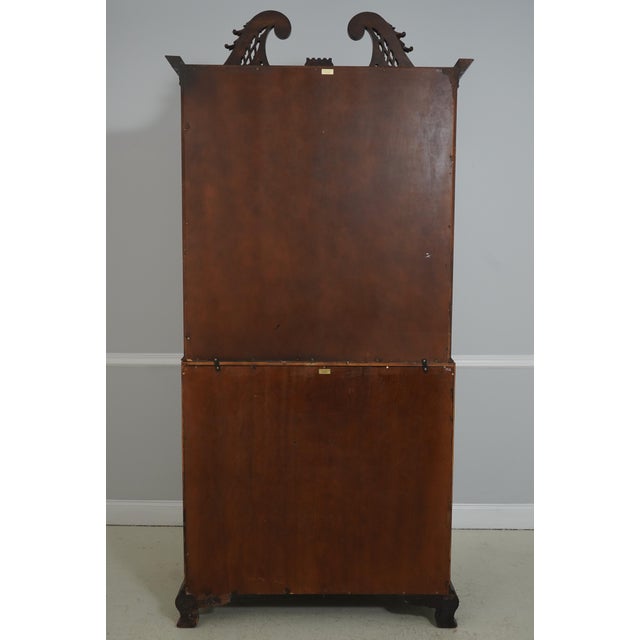 Maitland-Smith Mahogany Chippendale Style Secretary Desk For Sale - Image 16 of 18