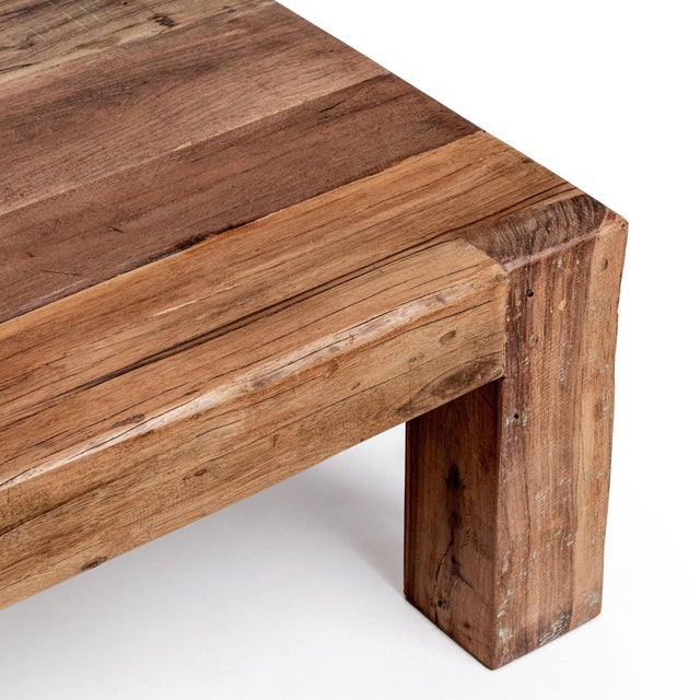 Heritage Rustic Reclaimed Wood Coffee Table For Sale In Los Angeles - Image 6 of 6