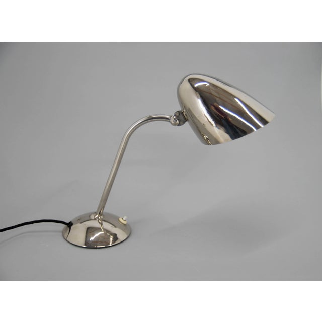 Metal Bauhaus Functionalist Table Lamp attributed to Franta Anyz, 1930s For Sale - Image 7 of 9