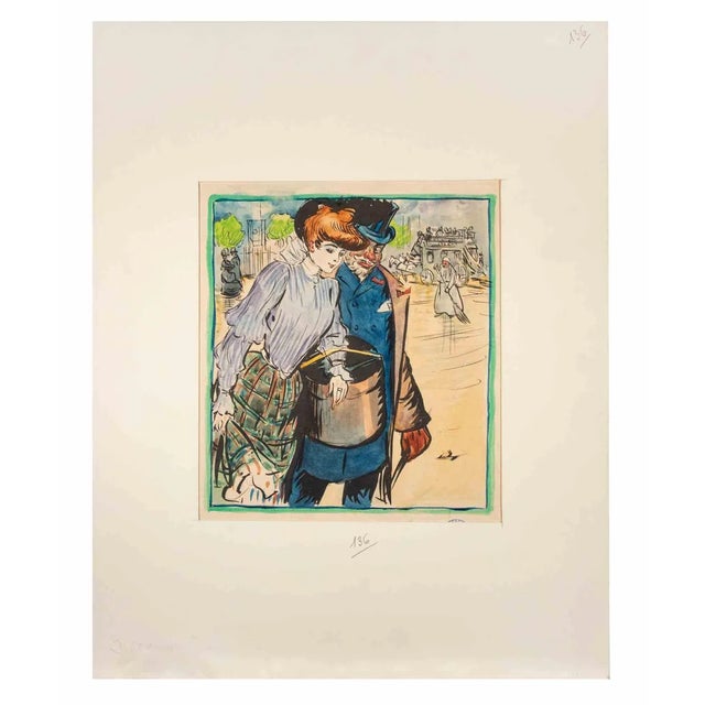 Pierre Georges Jeanniot, Springtime, Ink & Watercolor, 1905 For Sale