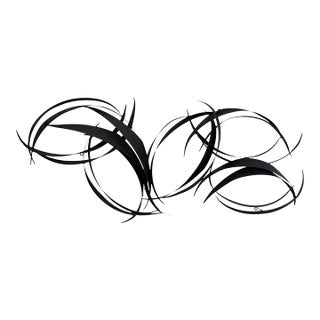 Vintage Curtis Jere 1990’s Abstract “Flight” Black Metal Wall Sculpture 50” For Sale