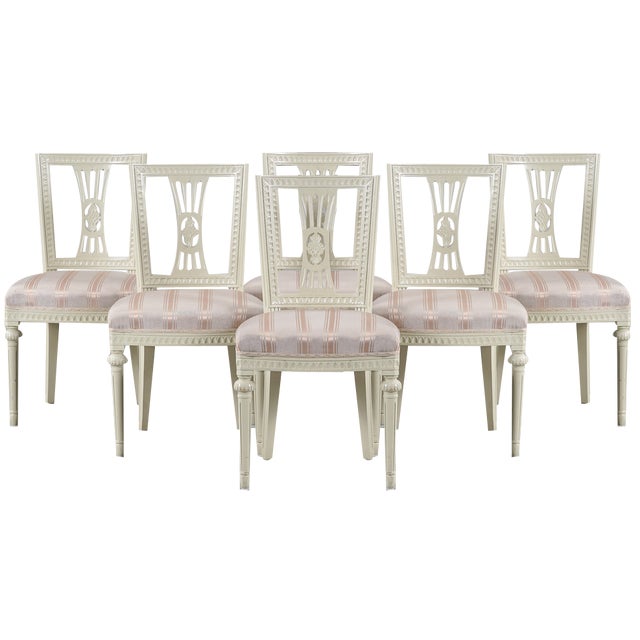 Gustavian Chairs, 1950s, Set of 6 For Sale