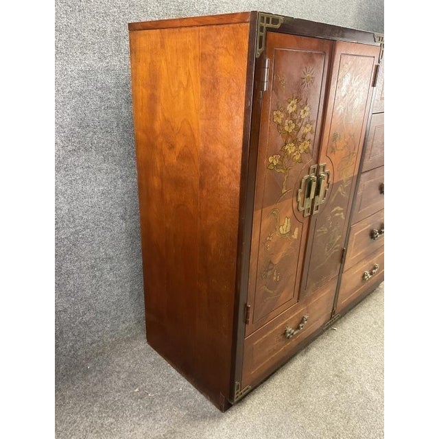 Chinoiserie Cabinet Wardrobe Highboy Tall Chest of Drawers For Sale - Image 6 of 10