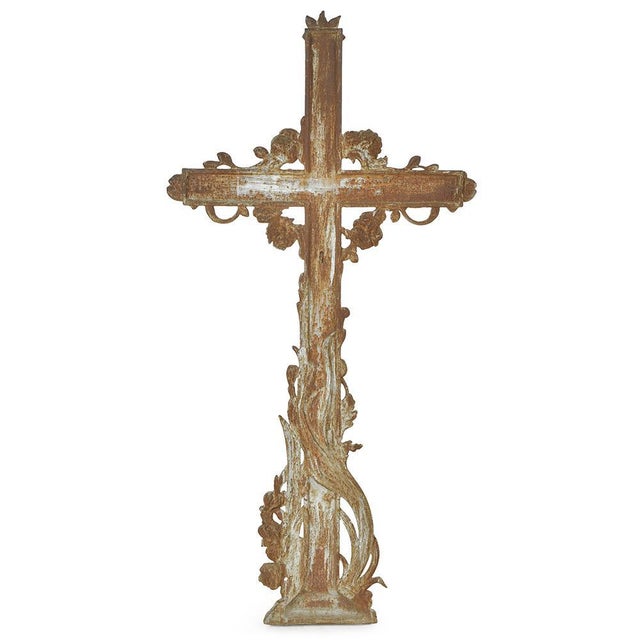 Large Cast Iron Crucifix For Sale - Image 4 of 7