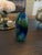 Glass Contemporary Blue Green Glass Swirl Vase For Sale - Image 7 of 8